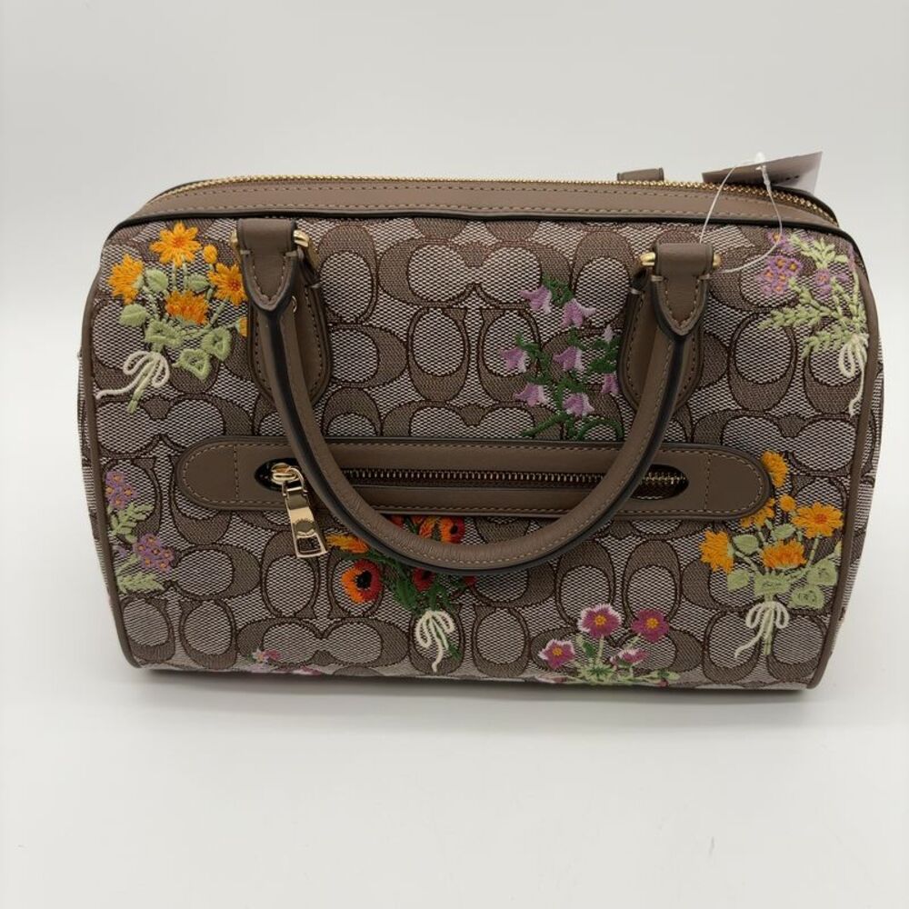 Coach Bag With Floral Embroidery - Picture 5 of 9